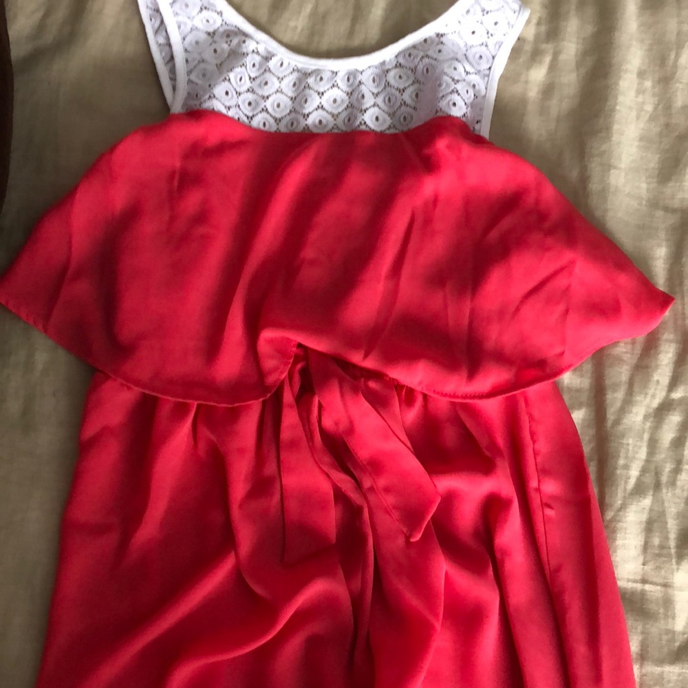 Girls coral gaucho romper